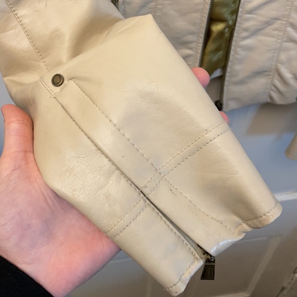 Beige faux leather jacket - Picture 5 of 8